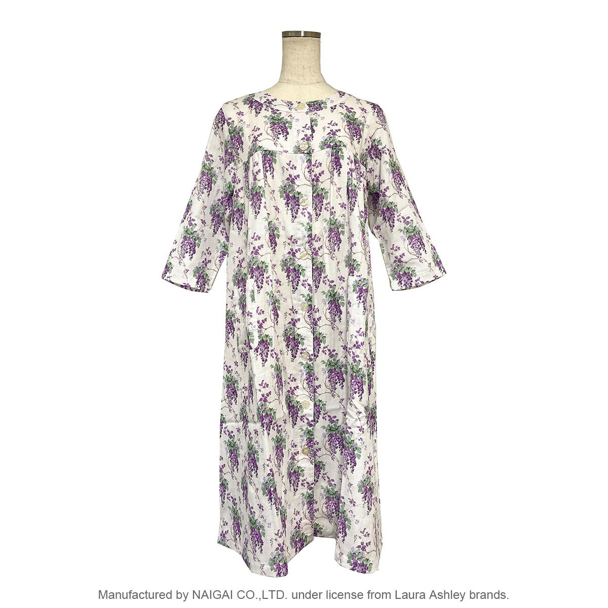 ☆【LLサイズ】LAURA ASHLEY 綿(コットン)100％ ダブルガーゼ 7分袖