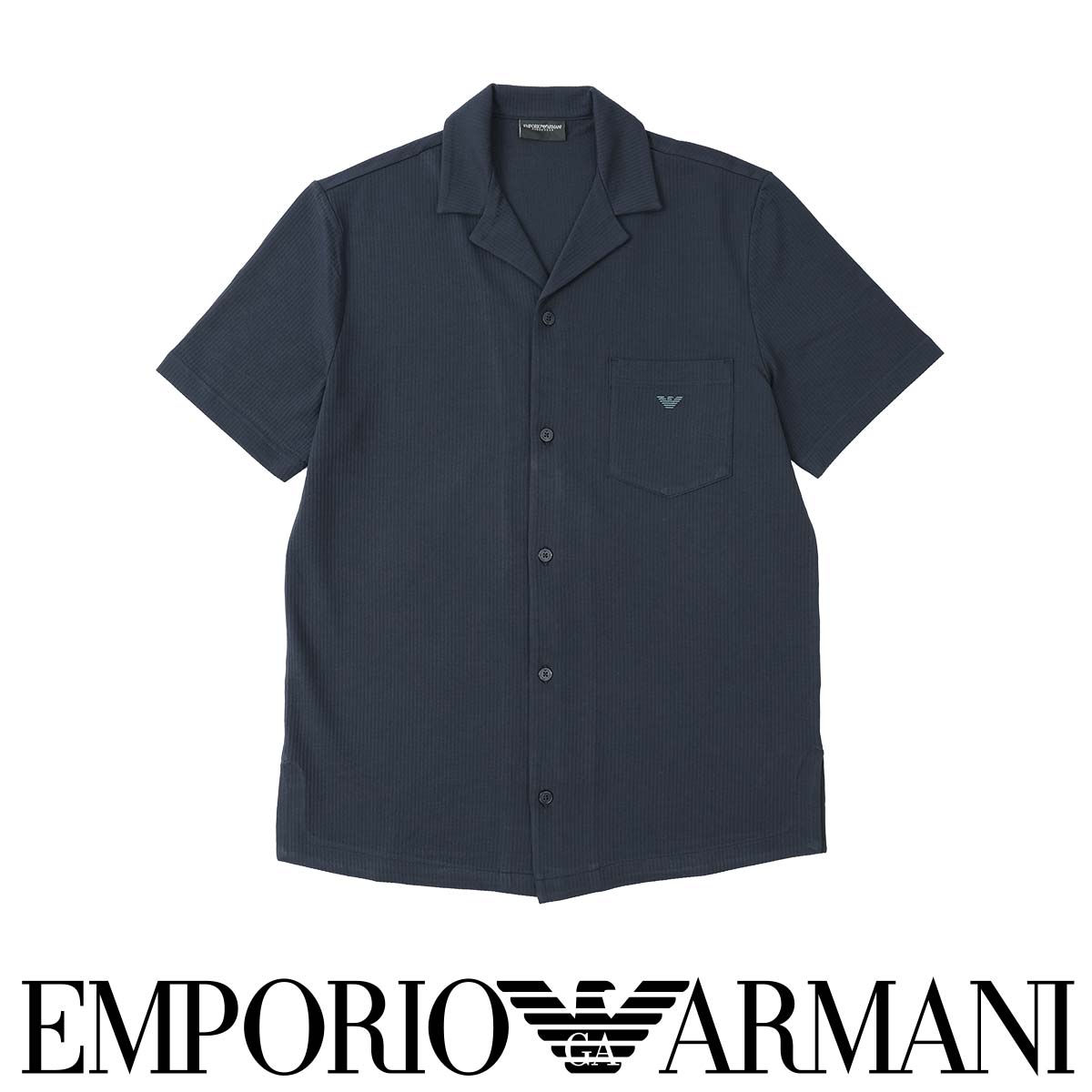 EMPORIO ARMANI SEERSUCKER シアサッカー半袖 Tシャツ EUサイズ メンズ