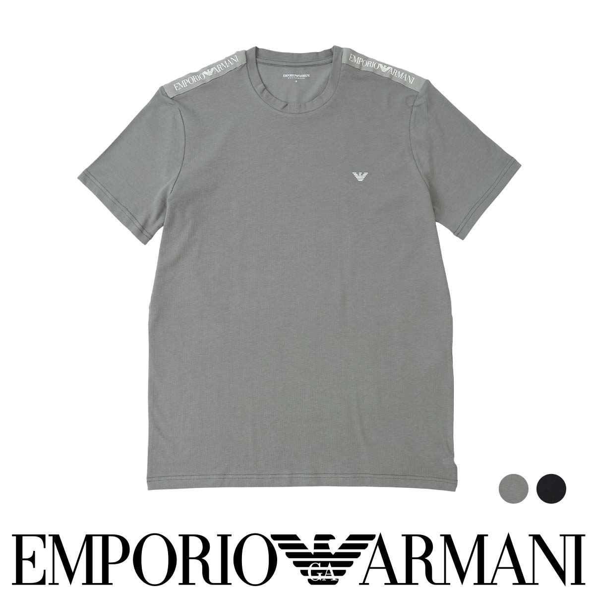 【新品】EMPORIO ARMANI ワンピース 9M グレー EMPORIO ARMANI CORE LOGOBAND コア ロゴバンド 半袖 Tシャツ EUサイズ