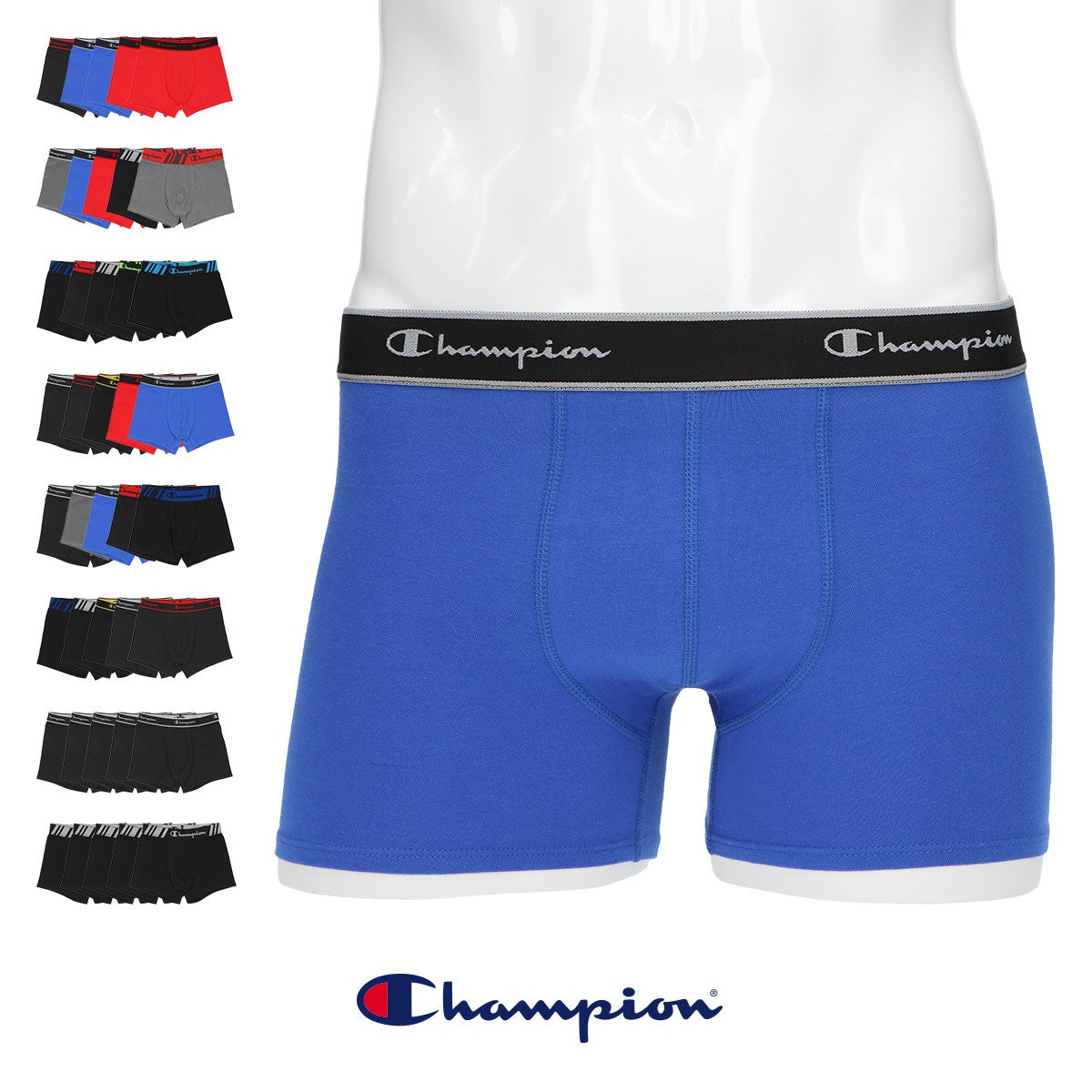 5枚セット】Champion メンズ ボクサーパンツ 抗菌防臭 前閉じ Cotton