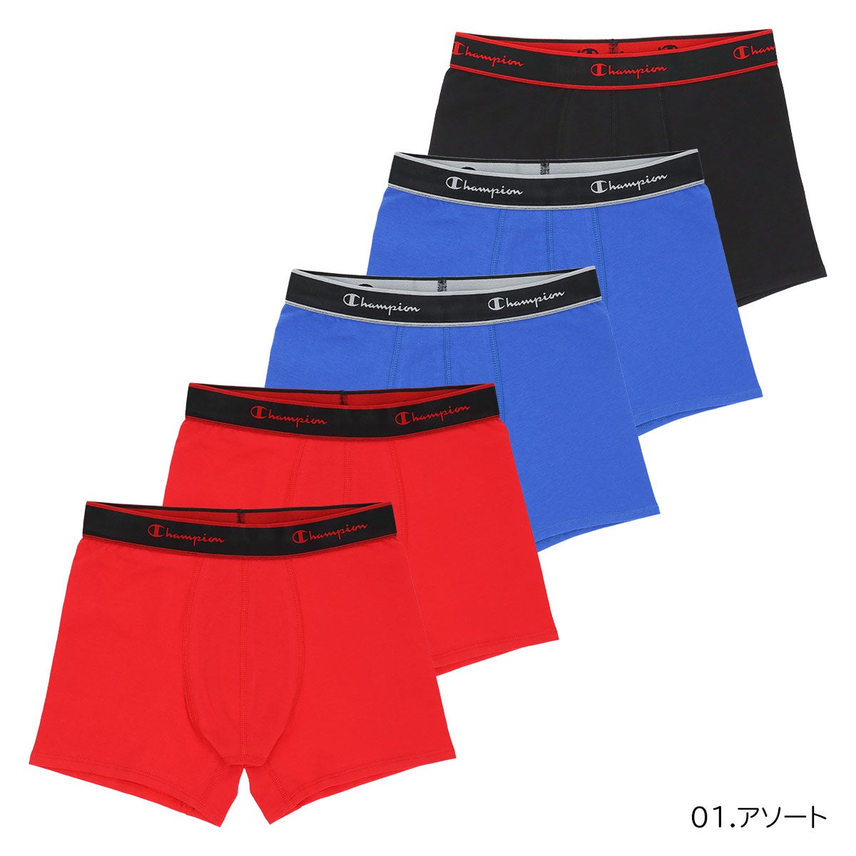 5枚セット】Champion メンズ ボクサーパンツ 抗菌防臭 前閉じ Cotton