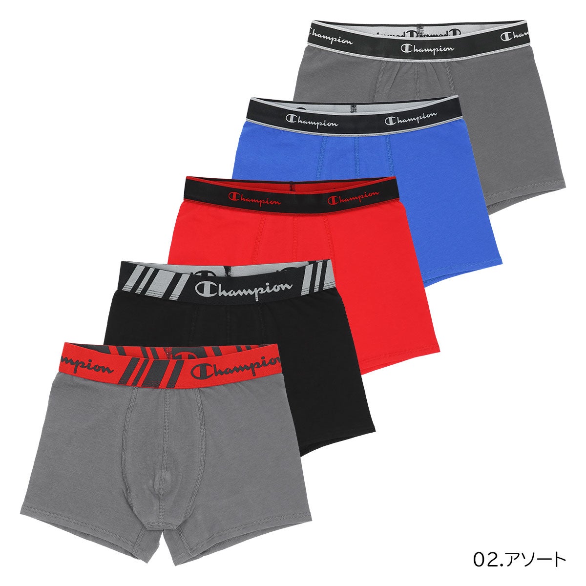 5枚セット】Champion メンズ ボクサーパンツ 抗菌防臭 前閉じ Cotton