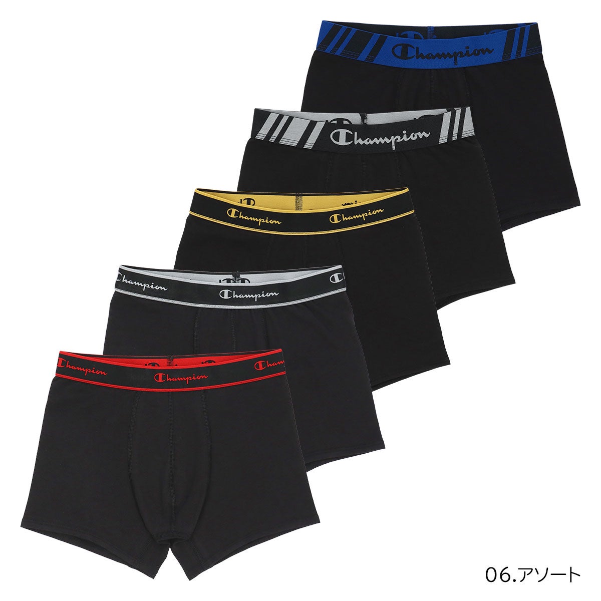 5枚セット】Champion メンズ ボクサーパンツ 抗菌防臭 前閉じ Cotton