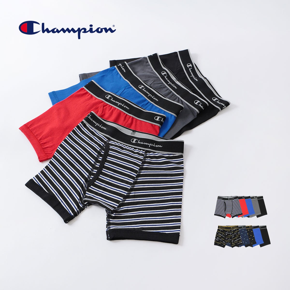 5枚セット】Champion キッズ ボクサーパンツ 抗菌防臭 前開き Cotton