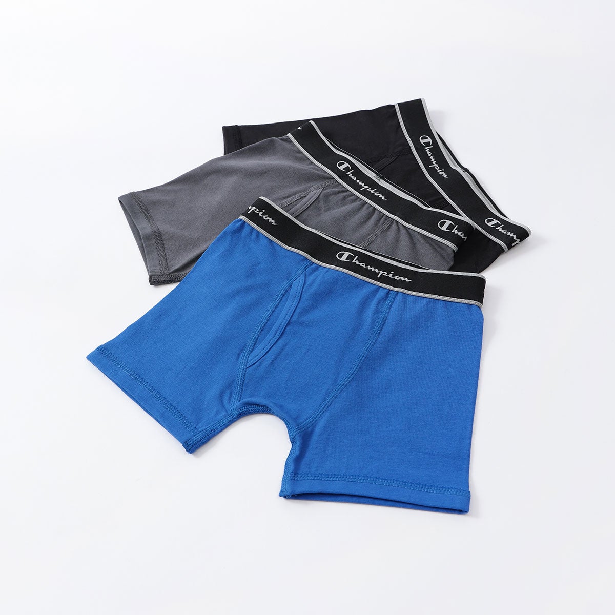 3枚セット】Champion キッズ ボクサーパンツ 抗菌防臭 前開き Cotton