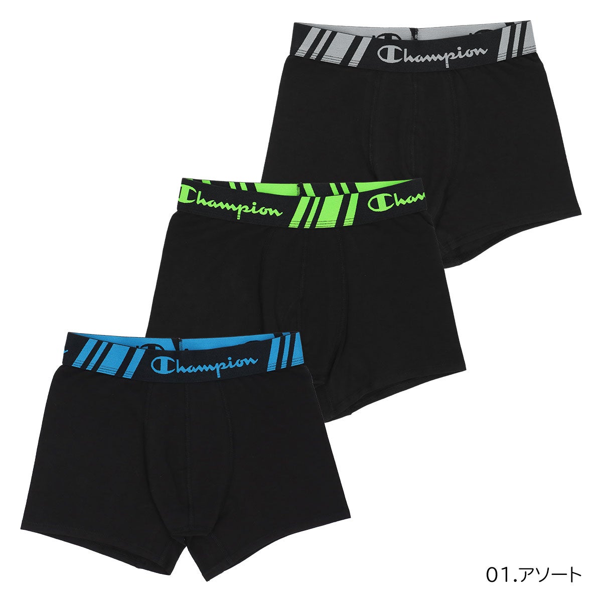 3枚セット】Champion メンズ ボクサーパンツ 抗菌防臭 前閉じ Cotton