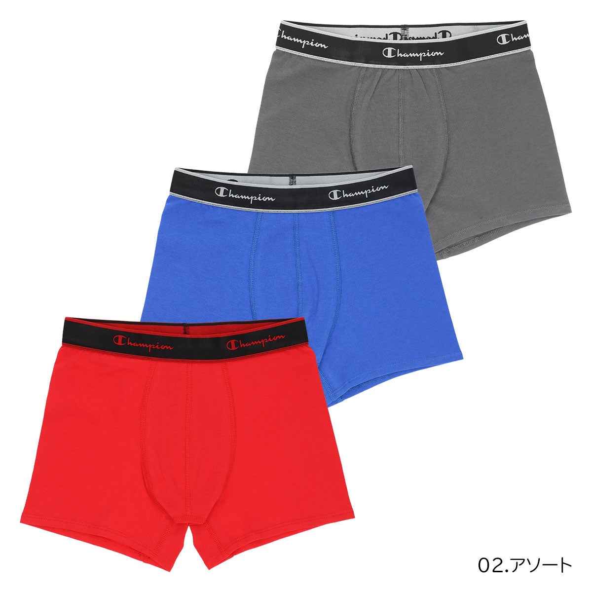 3枚セット】Champion メンズ ボクサーパンツ 抗菌防臭 前閉じ Cotton