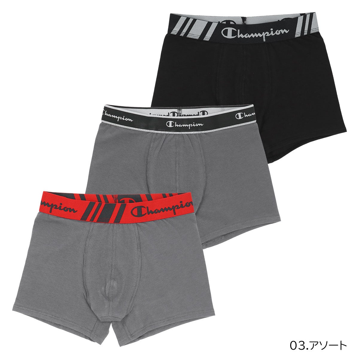 3枚セット】Champion メンズ ボクサーパンツ 抗菌防臭 前閉じ Cotton