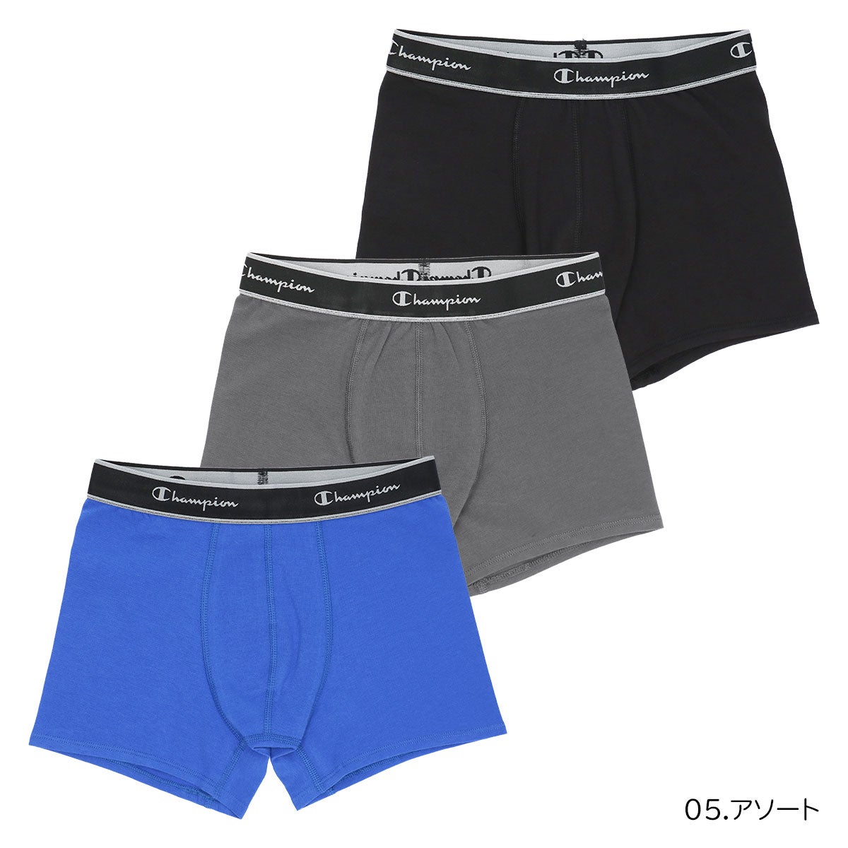 3枚セット】Champion メンズ ボクサーパンツ 抗菌防臭 前閉じ Cotton