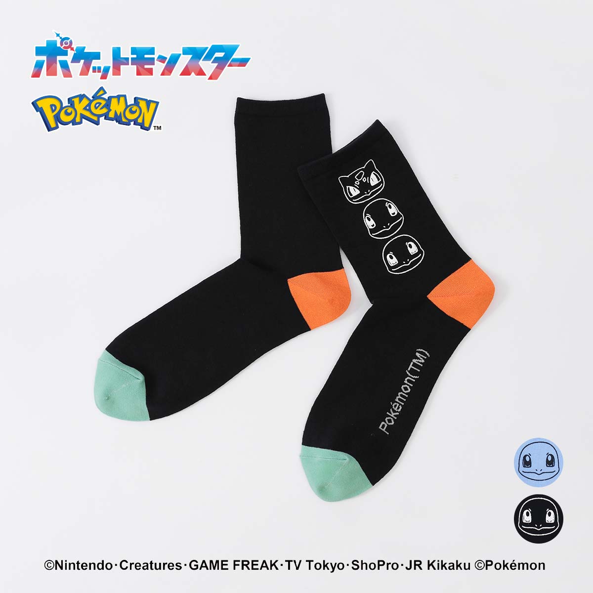 ポケモン ゼニガメ ヒトカゲ フシギダネ プリント クルー丈 カジュアル