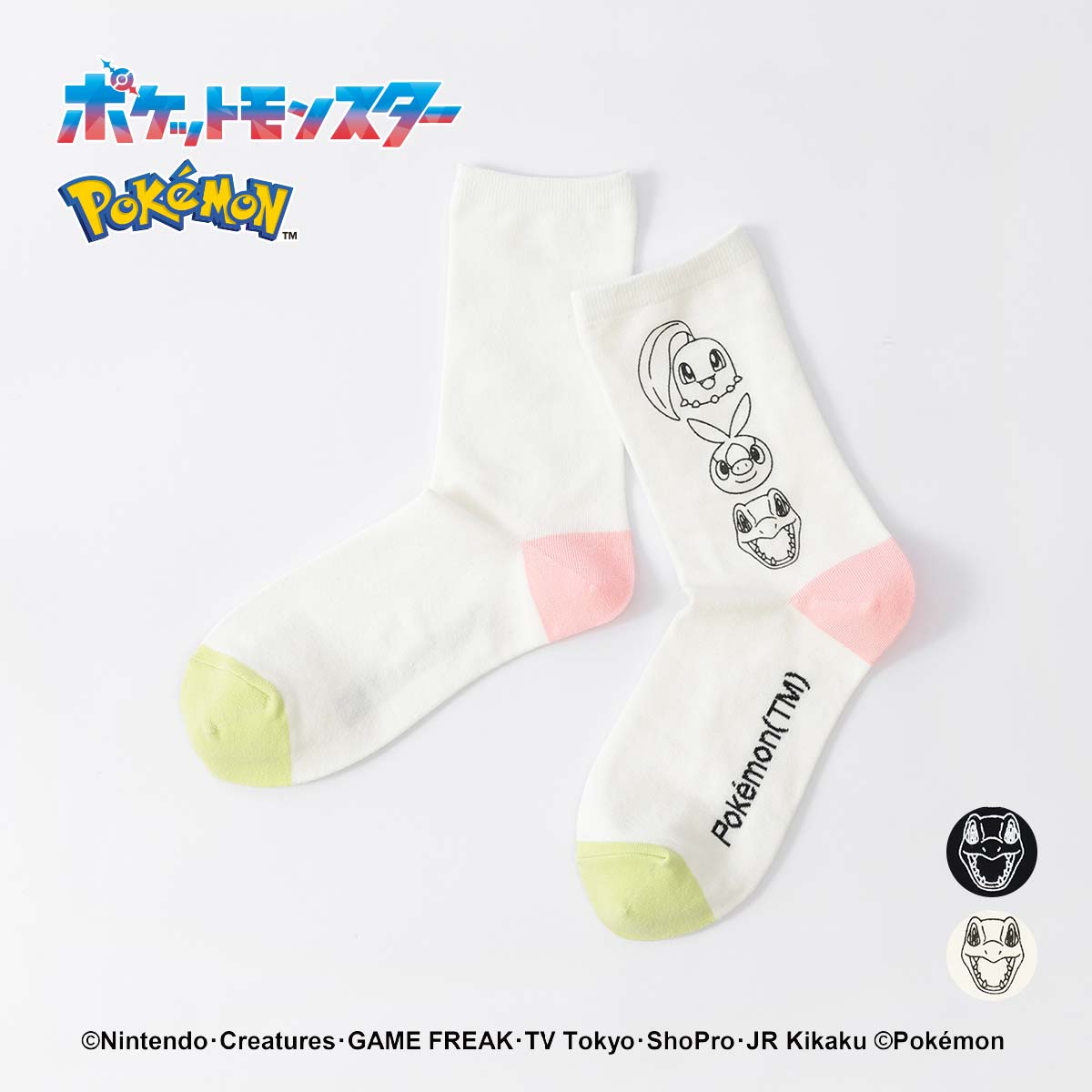 ポケモン チコリータ ポカブ ワニノコ プリント クルー丈 カジュアル