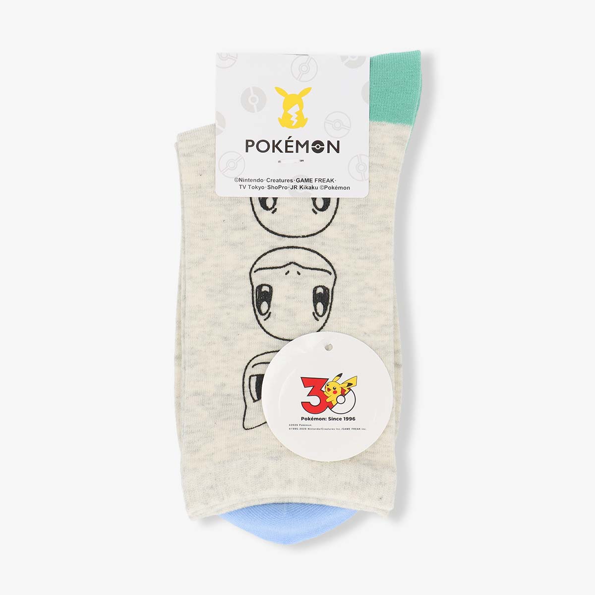 ポケモン ゼニガメ・ヒトカゲ・フシギダネ プリント クルー丈