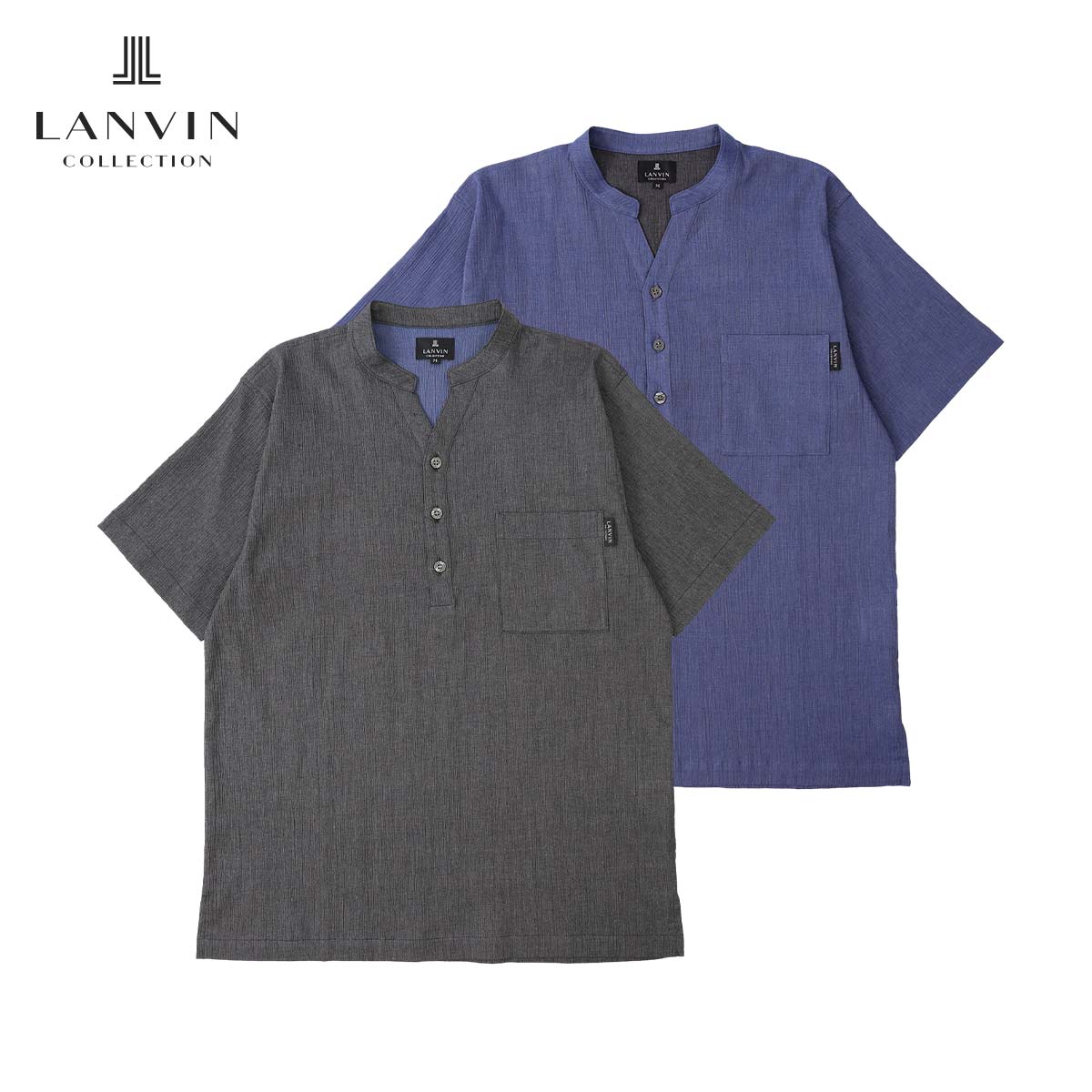 メンズウェア yuchapin LANVIN COLLECTION 半袖 【M Lサイズ】 シャンブレー楊柳 日本製