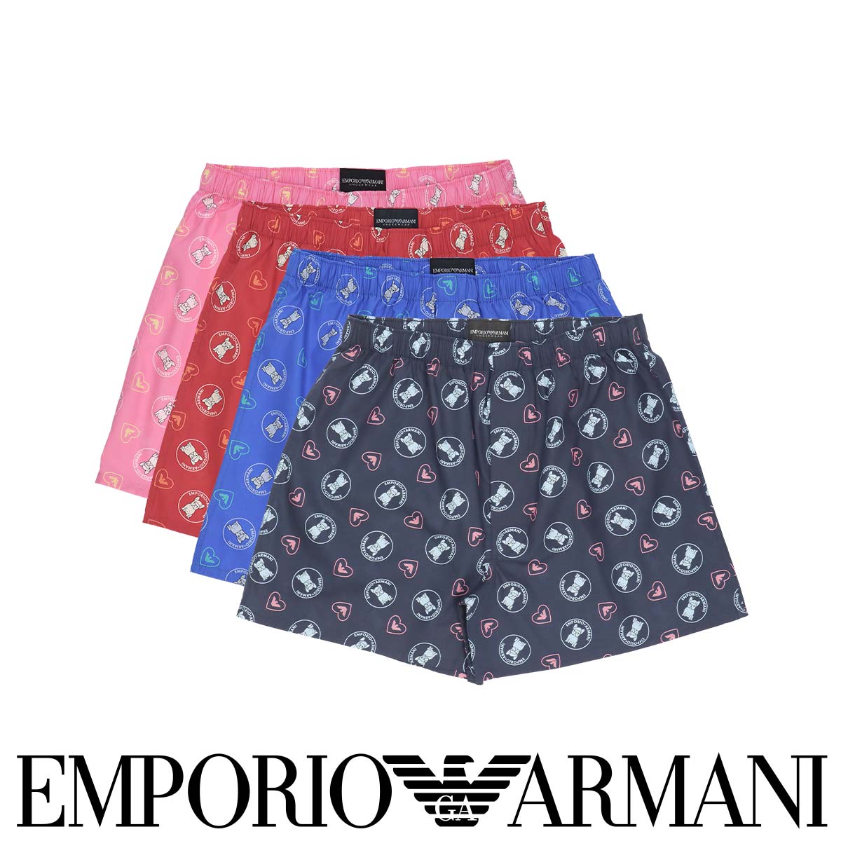 EMPORIO ARMANI HEART＆DOG ハート＆ドッグ コットン ウーブン