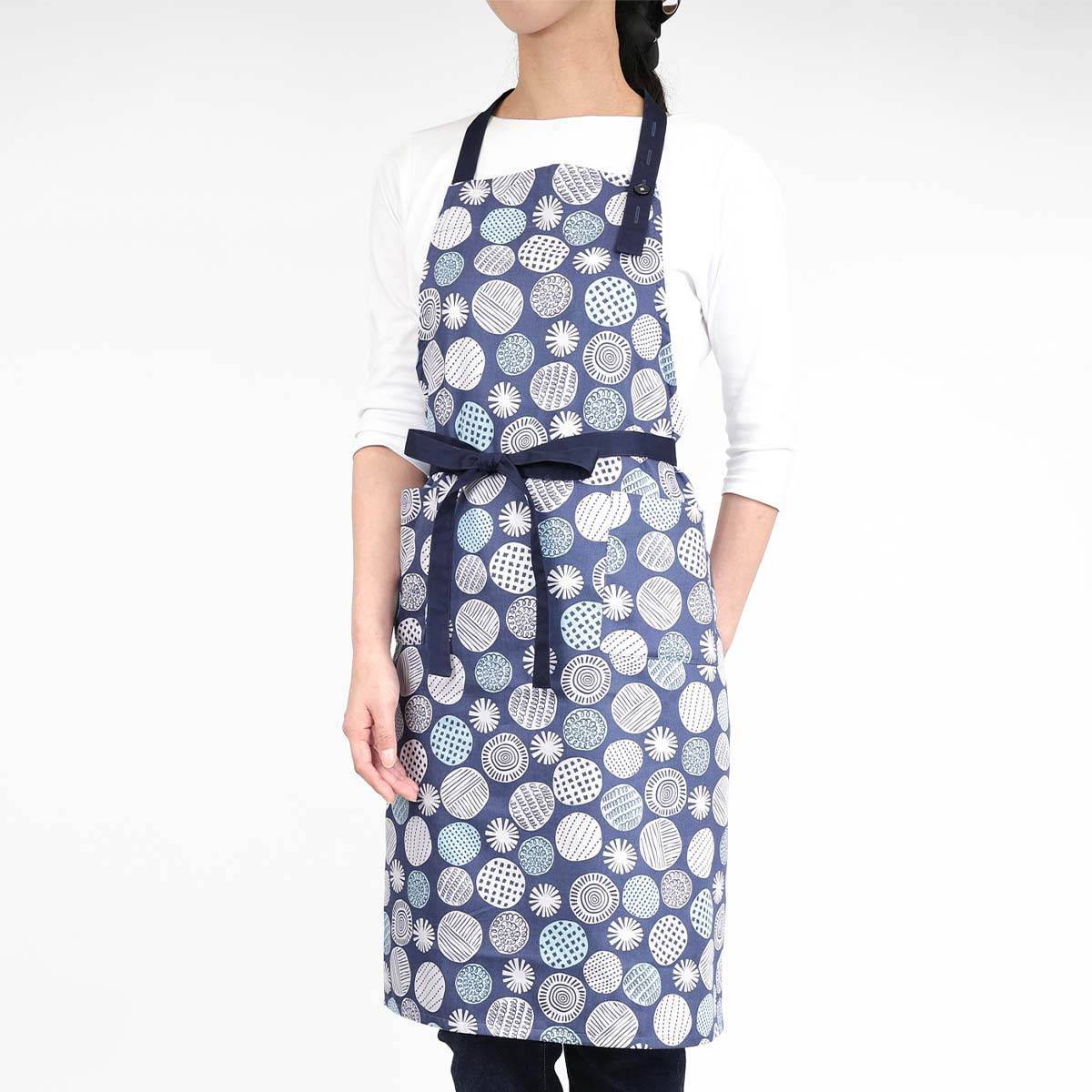 HOUSE WEAR STUDIO 形態安定加工 サニーデイ柄 綿混 TCサテン 首掛け