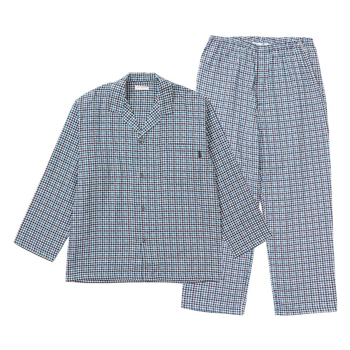Lサイズ】HOUSE WEAR STUDIO 綿100％ 2重ガーゼ裏起毛 千鳥チェック 前