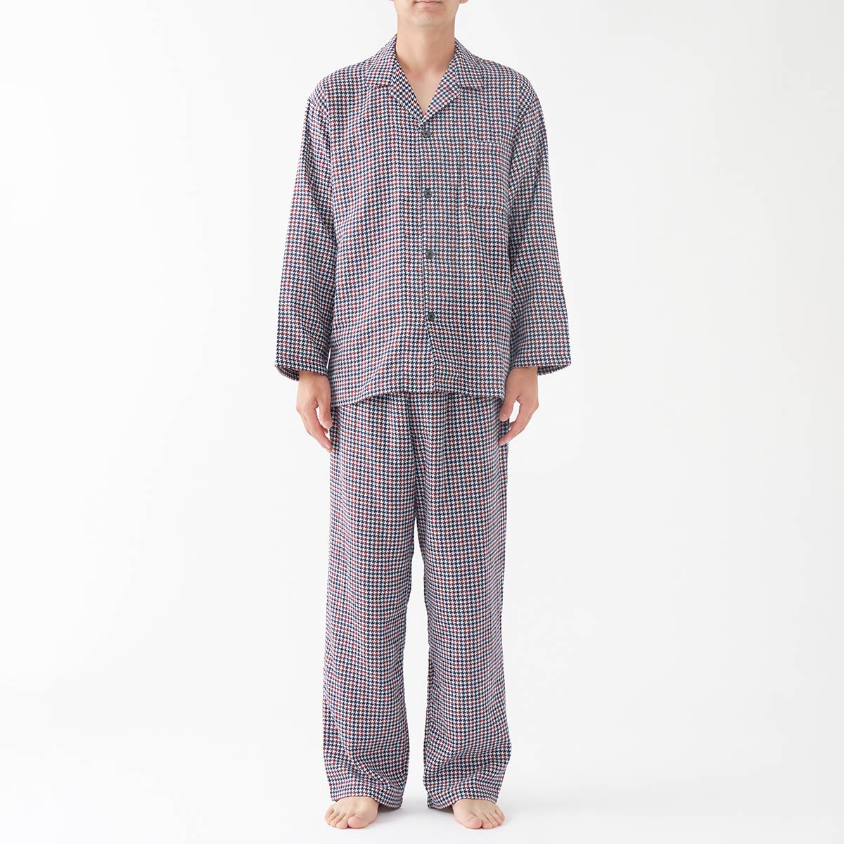 LLサイズ】HOUSE WEAR STUDIO 綿100％ 2重ガーゼ裏起毛 千鳥チェック