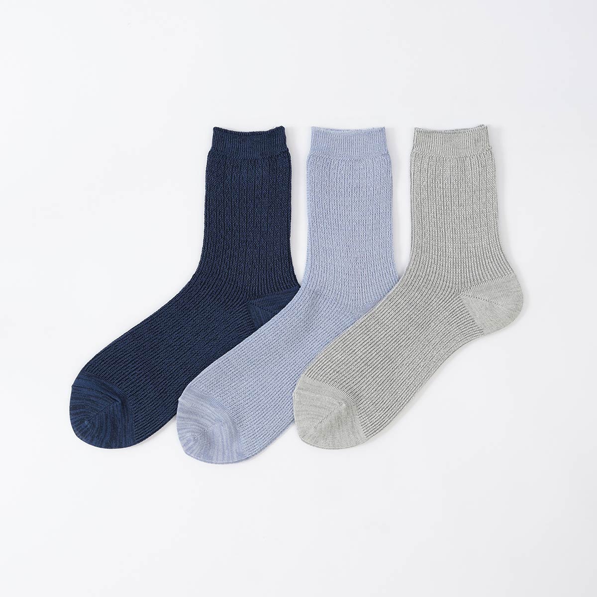 NAIGAI STYLE 風が通るエアリー サラっと素材 無地 ミドル丈 ソックス