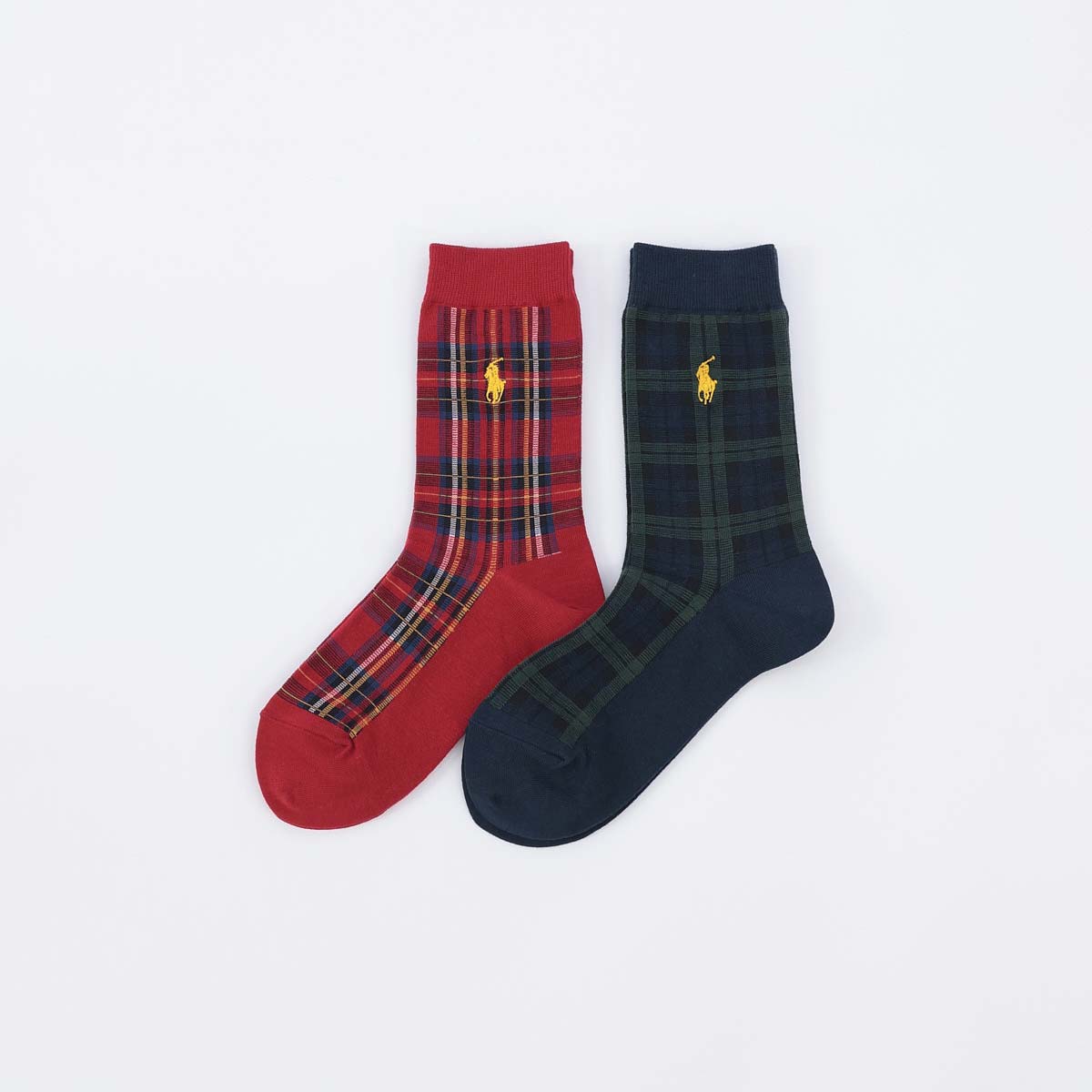POLO RALPH LAUREN ハイゲージ タータンチェック クルー丈 レディース