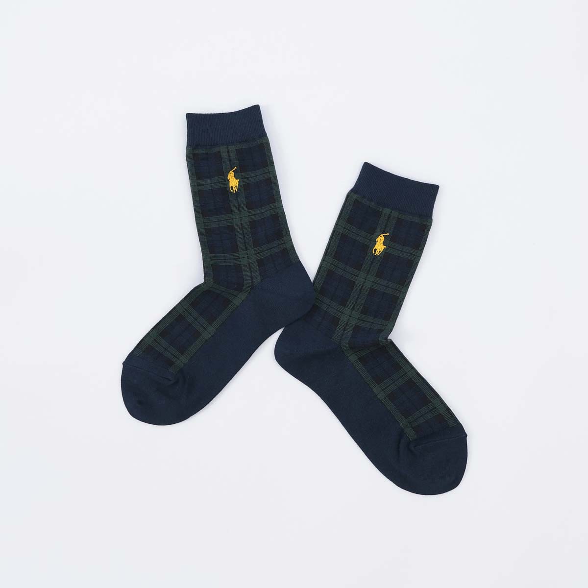 POLO RALPH LAUREN ハイゲージ タータンチェック クルー丈 レディース