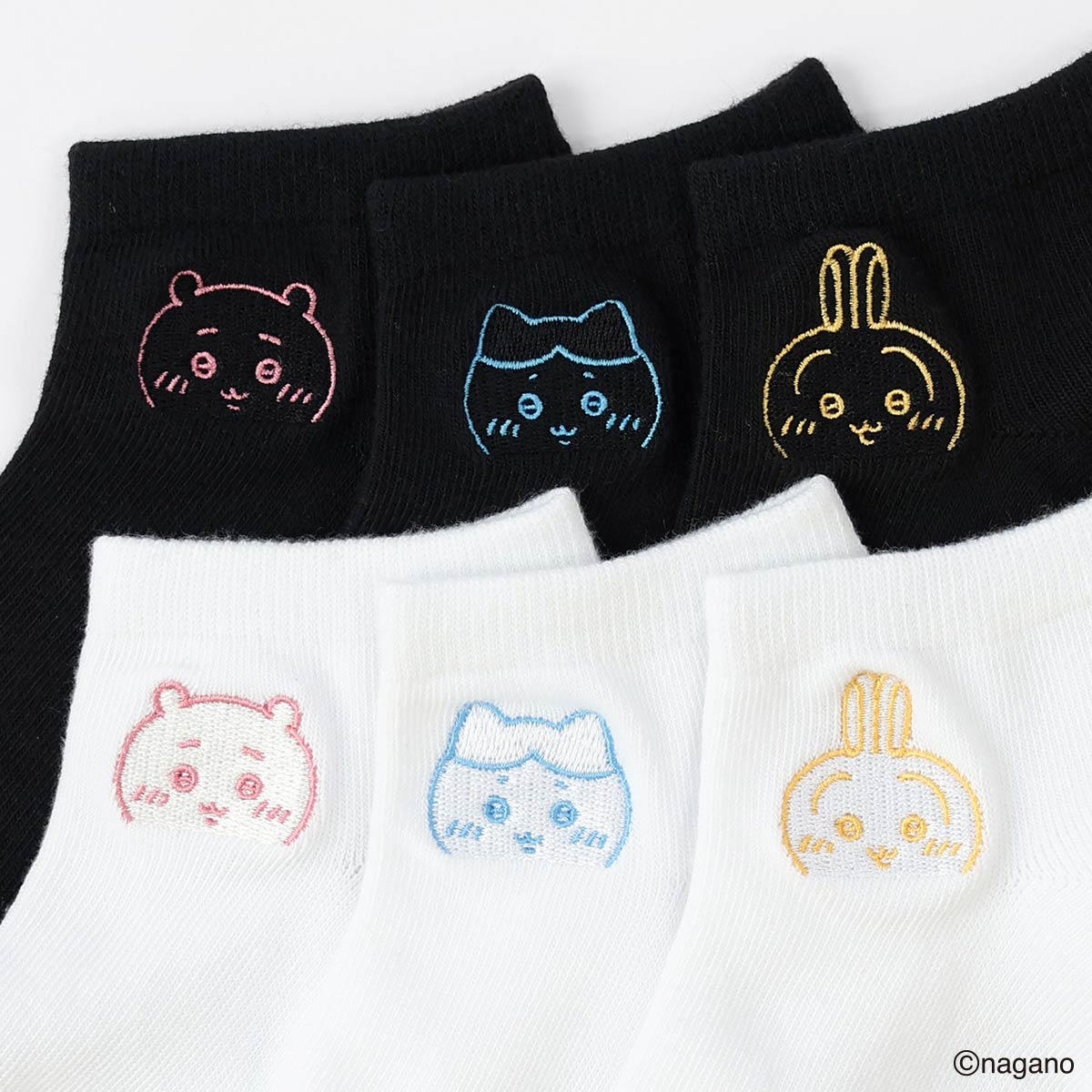 【3足セット】ちいかわフェイスちいかわハチワレうさぎスニーカー丈ソックスキッズ94153241