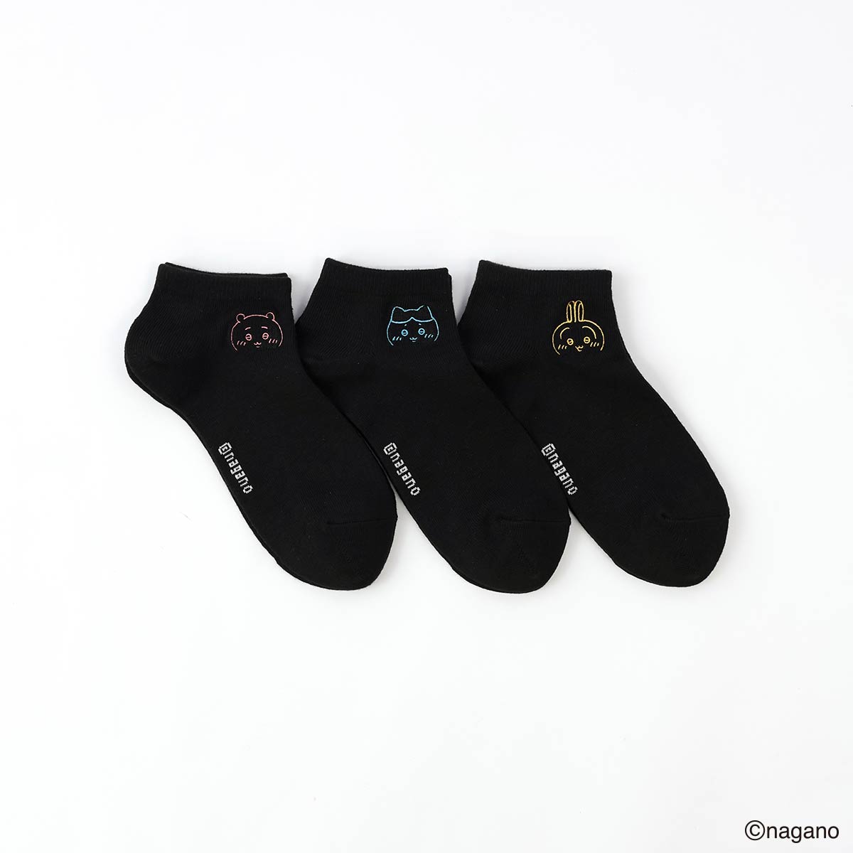 【3足セット】ちいかわフェイスちいかわハチワレうさぎスニーカー丈ソックスキッズ94153241