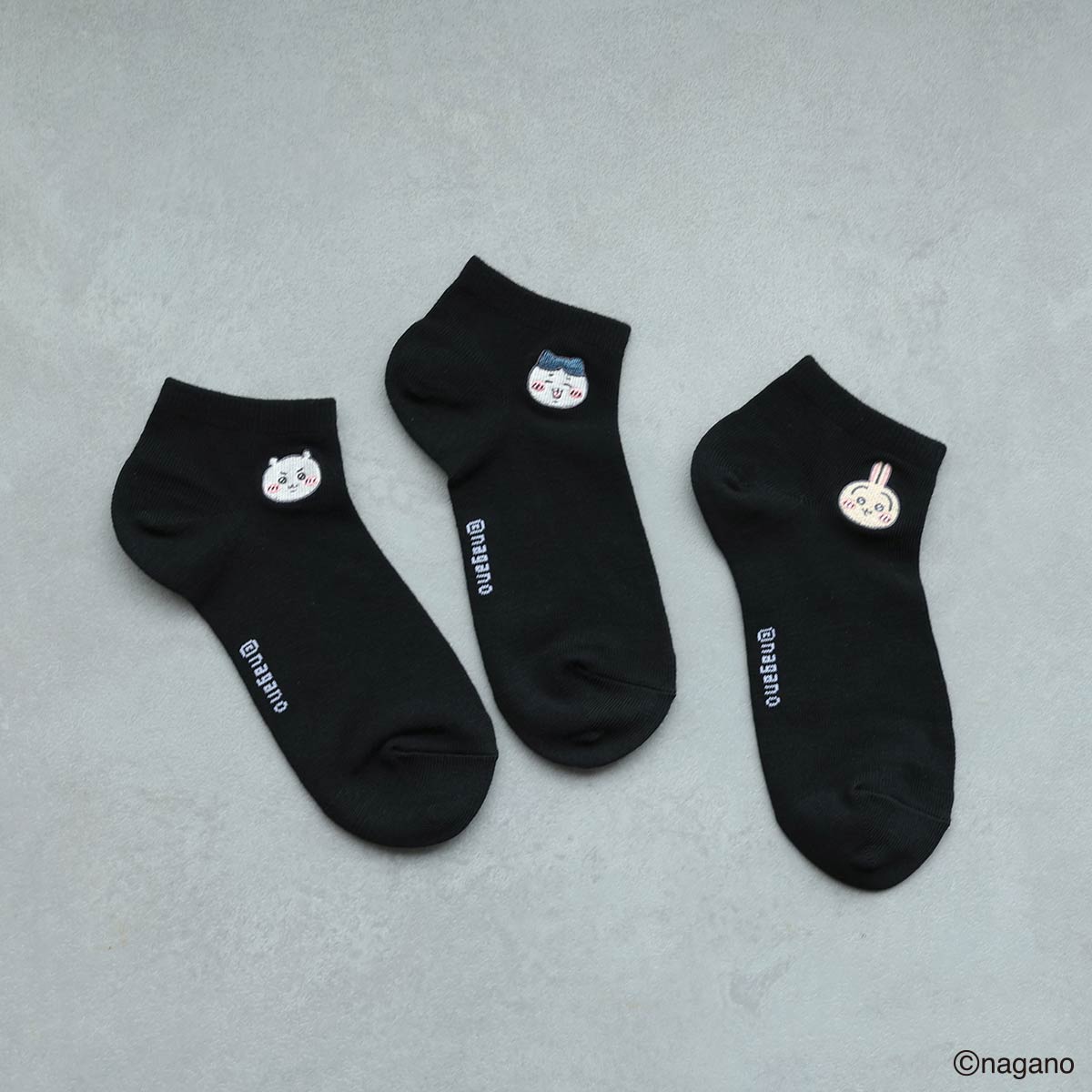 【3足セット】ちいかわワンポイント刺繍ちいかわハチワレうさぎスニーカー丈ソックスキッズ94153247