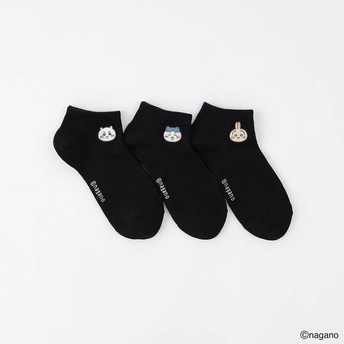 【3足セット】ちいかわワンポイント刺繍ちいかわハチワレうさぎスニーカー丈ソックスキッズ94153247